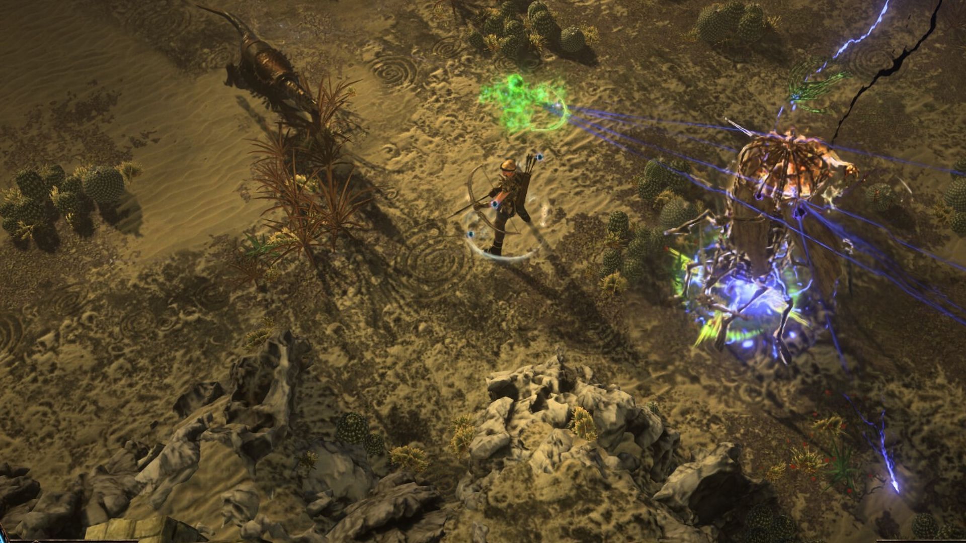 Lightning arrow with Mirage Archer (Image via Grinding Gear Games)